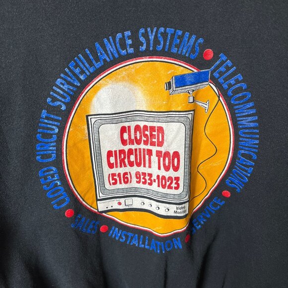 Vintage 80s 90s Jerzees Closed Circuit Surveillance Systems Graphic Crewneck XL - Picture 5 of 13